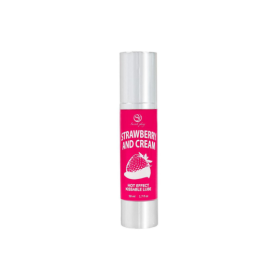 2 en 1 Lubrifiant et huile de massage fraise à la crème chauffant